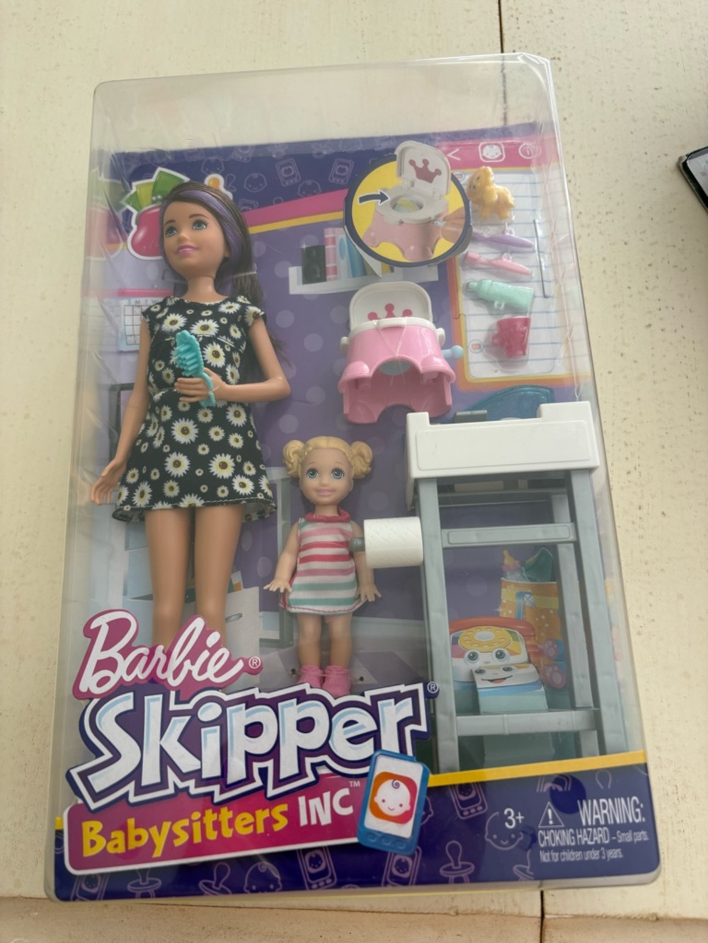 Barbie Skipper Babysitters Inc. Doll Set - Black Floral Dress